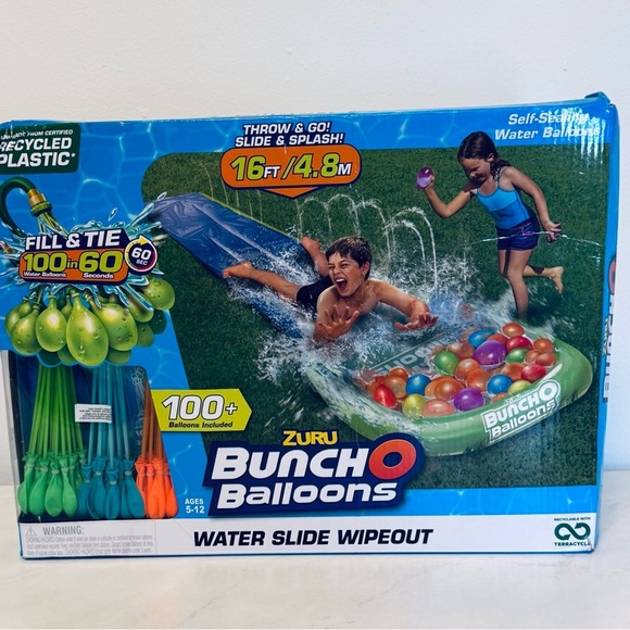 Bunch O Balloons Water Slide Wipeout - Blue and Green NIB - Picture 7 of 8